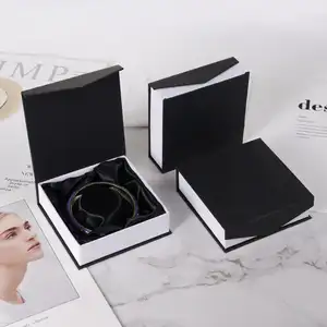 Luxury Magnetic Flip Closure Custom Logo Jewelry Cardboard Boxes For Jewelry Packing Gift Box