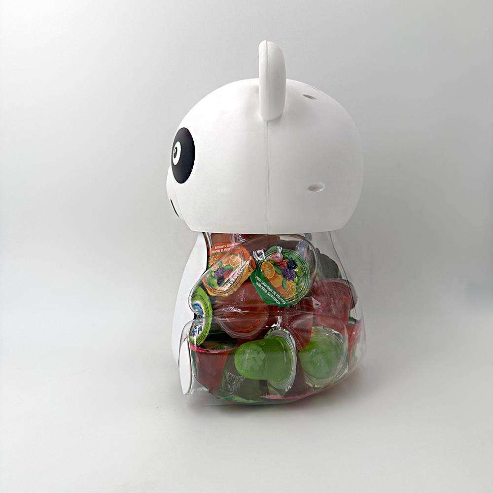 Jelly Bottle 2000ml Cute Animal Panda Shaped Plastic Bottle Screw Cap Plastic Jar Packing Fruity Flavor Jelly Cup for Kids