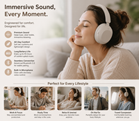 Ensemble cadeau de casque sans fil rétro et casque supra-auriculaire |   Décoration de bureau vintage et cadeau de style de vie haut de gamme