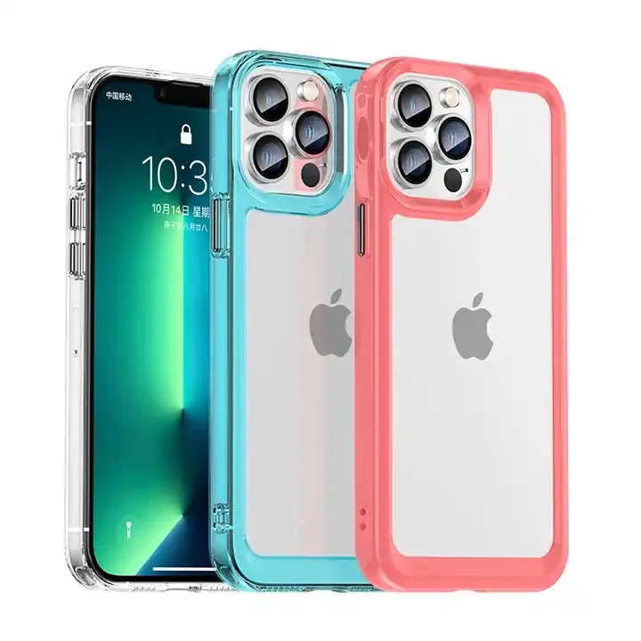 New Space Bumper Hard PC Phone Cover For IPhone 14 Pro Max Shockproof Clear Phone Case For IPhone 14 13 12 11 Pro