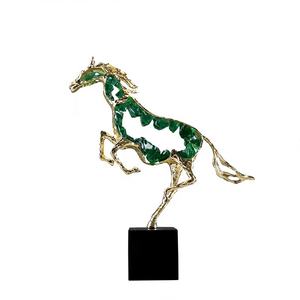 Yaratıcı Modern kapalı ev otel ofis dekorasyon süs el yapımı yüksek kalite <span class=keywords><strong>Mini</strong></span> Metal kristal at heykelleri oymak - Product Image 1