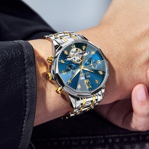 Relojes para Hombre, Automáticos, de Lujo, con Diamantes, de Cuerda Automática, de Acero Inoxidable, con Calendario - Product Image 3