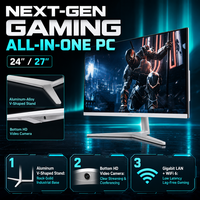 PC tout-en-un Windows 11 pour montage vidéo et rendu, Intel Core i7, DDR4, SSD, 24/27 pouces FHD, Bluetooth, WiFi, blanc, ordinateur de bureau