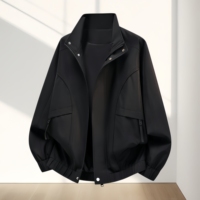 Vestes pour hommes avec logo personnalisé, vestes décontractées amples pour le streetwear, vestes d'hiver coupe-vent à col montant pour hommes en gros