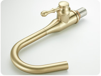 Robinet de cuisine en cuivre rotatif doré brossé avec cartouche céramique, monocommande, à poser sur comptoir, mitigeur moderne et minimaliste