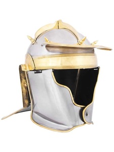 Casco Romano Premium Hecho a Mano, Plateado/Dorado, Decorativo, para Festivales, Programas Culturales, Accesorios para Fiestas Temáticas - Product Image 1