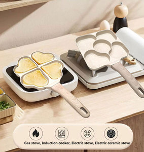 Mayoristas <span class=keywords><strong>de</strong></span> calidad alimentaria, forma <span class=keywords><strong>de</strong></span> corazón fundido a presión, olla para el desayuno <span class=keywords><strong>de</strong></span> 4 agujeros, sartén portátil pequeña para el hogar - Product Image 3