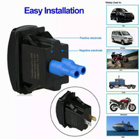 Chargeur de voiture double USB 3.1A Quick Charge 12-24V étanche avec LED pour camion bateau RV Marine