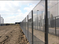 Panneau de clôture en treillis transparent haute sécurité 358, 3,0 m, galvanisé et thermolaqué, anti-escalade pour la protection des installations