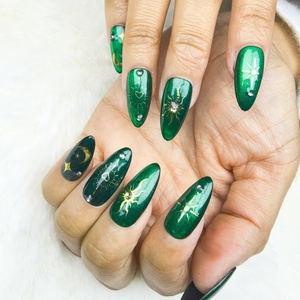 Clavos a presión tipo A <span class=keywords><strong>de</strong></span> almendra estilo <span class=keywords><strong>gas</strong></span> verde uñas hechas a mano puras reutilizables - Product Image 3