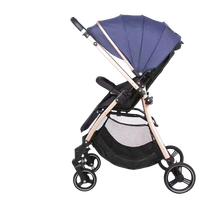 Poussette bébé rose luxueuse XCD XCD-S600 2-en-1, cadre en alliage d'aluminium, pliable, multifonctionnelle, système de voyage, landau à cinq points
