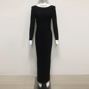 Abito Lungo Elegante su Misura 2025 con Schiena Scoperta e Maniche Lunghe per Donna, Abito da Sera di Lusso con Spacco, Vestito da Cerimonia - Product Image 2