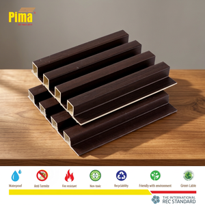 Panel de Pared Acanalado de 4 Ondas, 210x25mm, Revestimiento Interior Resistente, WPC Ignífugo e Impermeable, Diseño Moderno para Comercios - Product Image 3