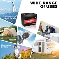 2-pack Baterai Mini LiFePO4 Lithium 12V 100Ah dengan BMS 100A 1280Wh Baterai Lithium Iron Phosphate Kelompok BCI 24 6000+ Siklus