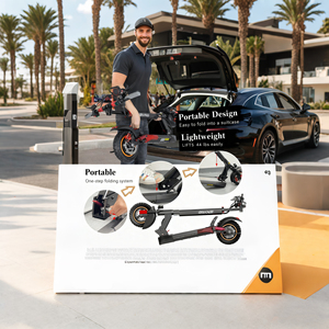 Patinete Eléctrico Plegable con Batería de Litio, Aluminio, 30 km/h, Carga de 150 kg - Product Image 3