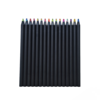 Lot de 16 crayons de couleur arc-en-ciel de haute qualité, en bois noir, 7 pouces, mine de 5,0 mm, corps large, avec logo et emballage personnalisés