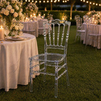 Elegante Stapelbare Transparente Kristall-PC Napoleon Chiavari Stühle für Romantische Hochzeiten und Moderne Outdoor-Bankett-Events Partyverleih