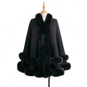 Nuevo Poncho de Punto con Cuello de Piel Sintética de Conejo Rex, Talla Grande, Ecológico, Transpirable, de Fibra de Poliéster Vintage - Product Image 5