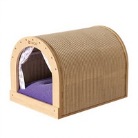 Maison à gratter ovale surélevée moderne pour chat, en sisal imperméable, pour intérieur