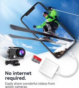 8Pin USBC Kết Nối Kép 3 Trong 1 Bộ Nhớ Đầu Đọc Thẻ 3 Khe Cắm SD TF Pd OTG Adapter Cho iPhone iPad Đường Mòn Trò Chơi Các Thiết Bị Android - Product Image 6