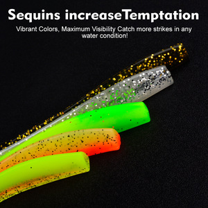 Lot de 12 leurres souples en PVC à queue fourchue de 10 cm et 3,4 g, NOUVEAU, pour la pêche en eau douce, leurres à queue fendue pour achigan, <span class=keywords><strong>brochet</strong></span>, prédateur, mandarinfish - Product Image 5