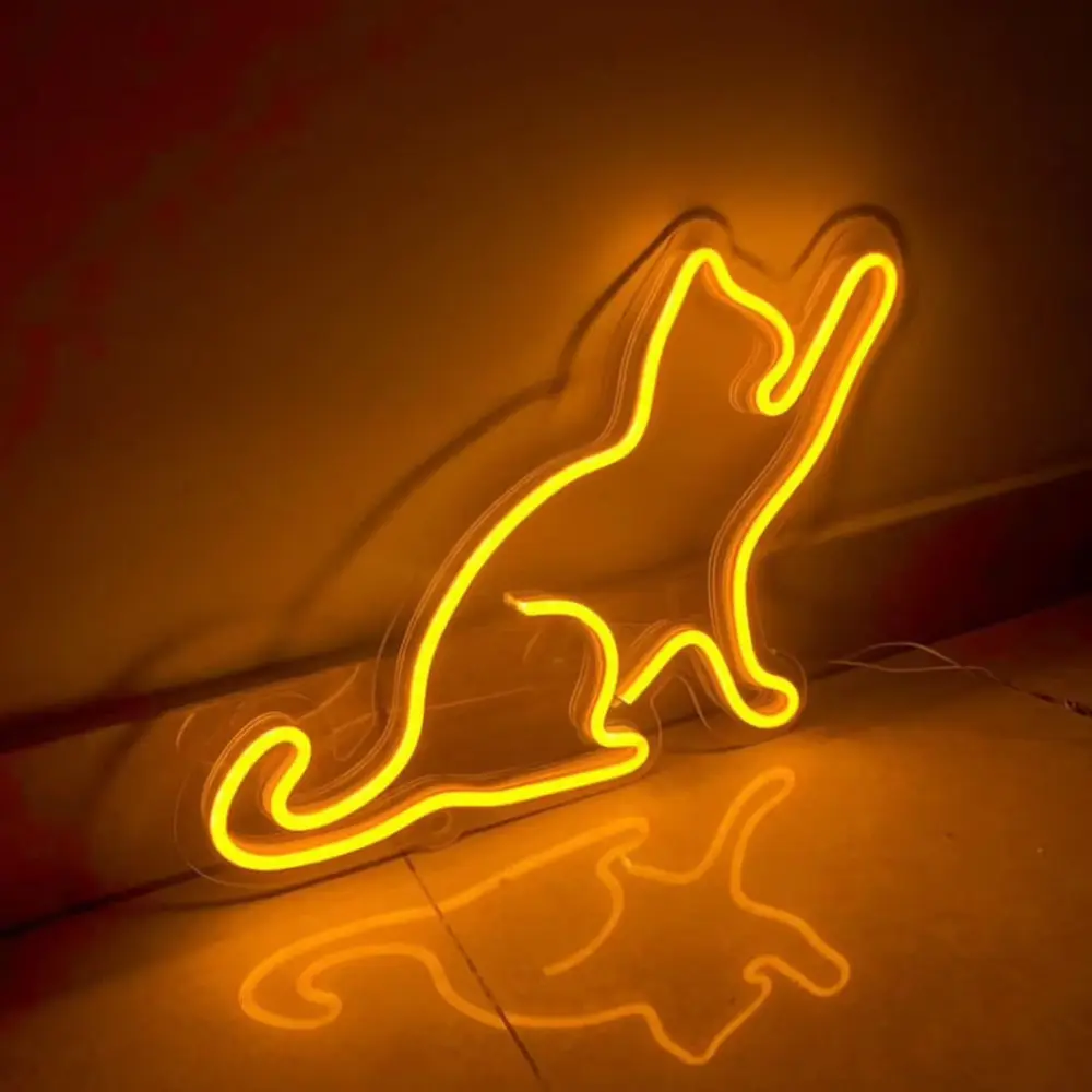 Katze LED Leucht reklame Neonlicht USB Powered Nachtlicht 3D Wand kunst Dekor Leucht reklamen für Schlafzimmer Wohnzimmer Dekor Urlaub Mädchen