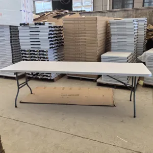 Прямоугольный белый пластиковый складной обеденный стол 240 см 8 футов