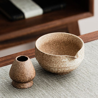 Bol à matcha en céramique et support pour fouet, bol à matcha japonais, bol cérémoniel émaillé avec support pour fouet pour le thé matcha
