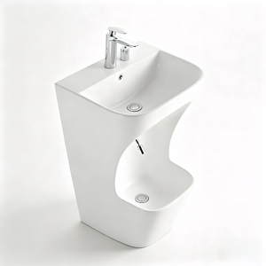 Lavabo de salle de bain sur pied, avec robinet monotrou, rectangulaire, pour ablutions musulmanes (<span class=keywords><strong>Wuzu</strong></span>), idéal pour la maison et l'appartement, pour le lavage des mains et des pieds - Product Image 6