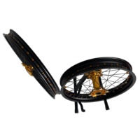 Jeu de roues Surron Ultra Bee tout-terrain 21/18, jantes noires, moyeu doré pour moto électrique tout-terrain Enduro
