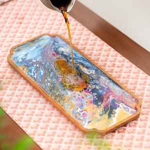 Bandeja de Servir de Madera Duradera con Revestimiento de Resina Suave, Perfecta para Servir Comidas, Bebidas o para Realzar el Hogar Moderno - Product Image 2