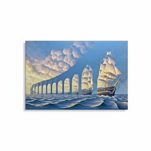 Surrealist Ship Canvas Art: Sky Bridge Printed Canvas Artwork,<b>WRAPPED</b> CANVAS - Product Image 2