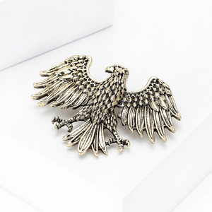 Broche Masculino Vintage de Águia em Esmalte com Efeito Gotejante, em Liga Metálica, com Design de Animal e Flor no Peito, Joia de Águia Elegante e Imponente - Product Image 5