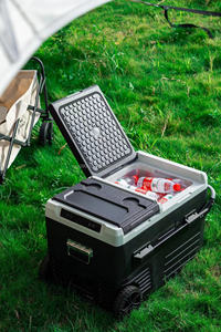 Réfrigérateur de voiture portable 45L à double commande par compresseur, spécial camion, voyage, camping, installation USB, solaire, plastique, occasion/neuf 45L - Product Image 4