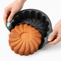 Moule à gâteau rond en silicone avec poignées, motif soleil perlé, antiadhésif, réutilisable, pour four, vente en gros