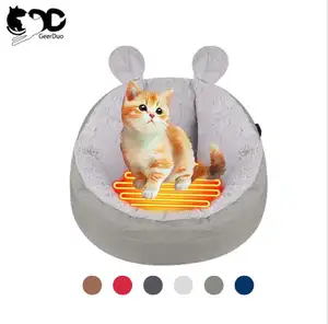 GeerDuo Atacado Impermeável Plush Macio Bonito Pet Dog Cat Cozy Aquecido Quente Cama Sofá Ninho Com Pet Heating Pad