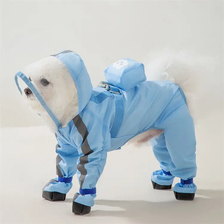 Moda verão pet outwear raincoat reflexivo pet cão macacão impermeável impermeável impermeável impermeável e rainshoes