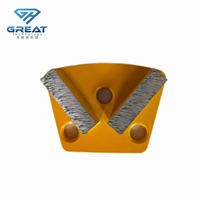 Disque de meulage à segments diamantés à 2 barres, sabot de meuleuse à béton trapézoïdal avec 3 trous, tampons abrasifs pour sols à liaison métallique
