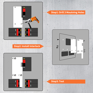 Kit d'interverrouillage de générateur en alliage d'aluminium, panneau de disjoncteurs 150/200 ampères, espacement 2 1/2 "-3 1/2", interverrouillage de disjoncteur CC - Product Image 4