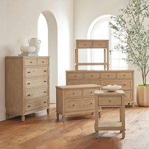 طاولة بجانب السرير من خشب الرماد في الولايات المتحدة الأمريكية ، لوح جانبي فرنسي عتيق بالأسى - Product Image 6