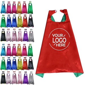 Cape en satin réversible de taille carrée <span class=keywords><strong>70</strong></span>*<span class=keywords><strong>70</strong></span> cm pour enfants, sans imprimé, double face, pour fête d'anniversaire et cosplay - Product Image 1