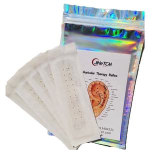 100PCS 24K Chapado en oro Clear Ear Point Stickers Presión del oído Acupuntura Cuentas magnéticas Auricular Ear Seeds - Product Image 1