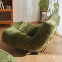 Fauteuil à bascule en tissu confortable pour la maison, ensemble de fauteuils de salon haut de gamme moderne, dernier modèle de fauteuil de détente vert design