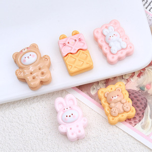 Accessoires en résine pour DIY : Boucle de chaussure, accessoires pour cheveux, épingle à cheveux, motif Lapin Jouet en <span class=keywords><strong>Biscuit</strong></span> Dessin Animé, avec crème adhésive et accessoires de colle - Product Image 4