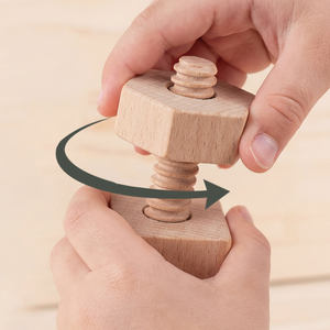 Bloques de Madera con Formas para Bebés Montessori, Juego de Enhebrar <span class=keywords><strong>y</strong></span> Combinar Tuercas, <span class=keywords><strong>Actividad</strong></span> Educativa, Juguetes de <span class=keywords><strong>Enseñanza</strong></span> con Tornillos para Niños Pequeños - Product Image 6