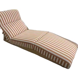 Lujo para todo tipo de clima al aire libre Teak Stripe Chaise Lounge Cojín para playa o piscina Silla de piscina impermeable - Product Image 6