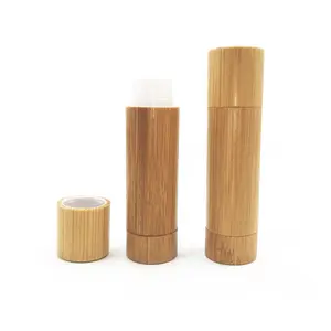Эко-дружественных 4g 5g пустые пластиковые бамбуковые бальзам для губ трубки для косметической упаковки chapstick упаковки косметики, BLT-017C
