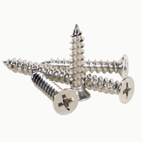 Tornillo Autorroscante para Madera KA Silver Cross, Niquelado, Cabeza Plana, Tornillo Autorroscante con Cabeza Avellanada M2/M3/M4/M5