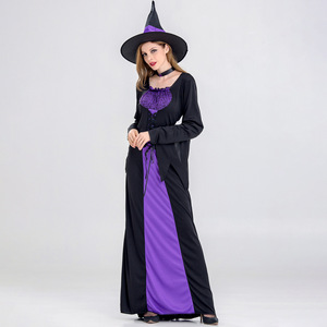 Disfraz de Bruja Morado para Halloween, Disfraz de <span class=keywords><strong>Vampiresa</strong></span> para <span class=keywords><strong>Mujer</strong></span> Adulta, Vestido de Uniforme para Fiesta de Disfraces - Product Image 5