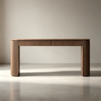 Console en bois cannelé moderne pour entrée et couloir avec tiroirs